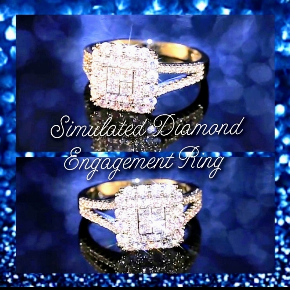 NEW/ Simulated Diamond Engagement Ring Size 9